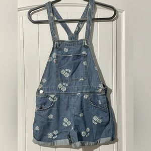 Levi’s Girl’s Daisy Print Shortall Overalls, size 16 NWT